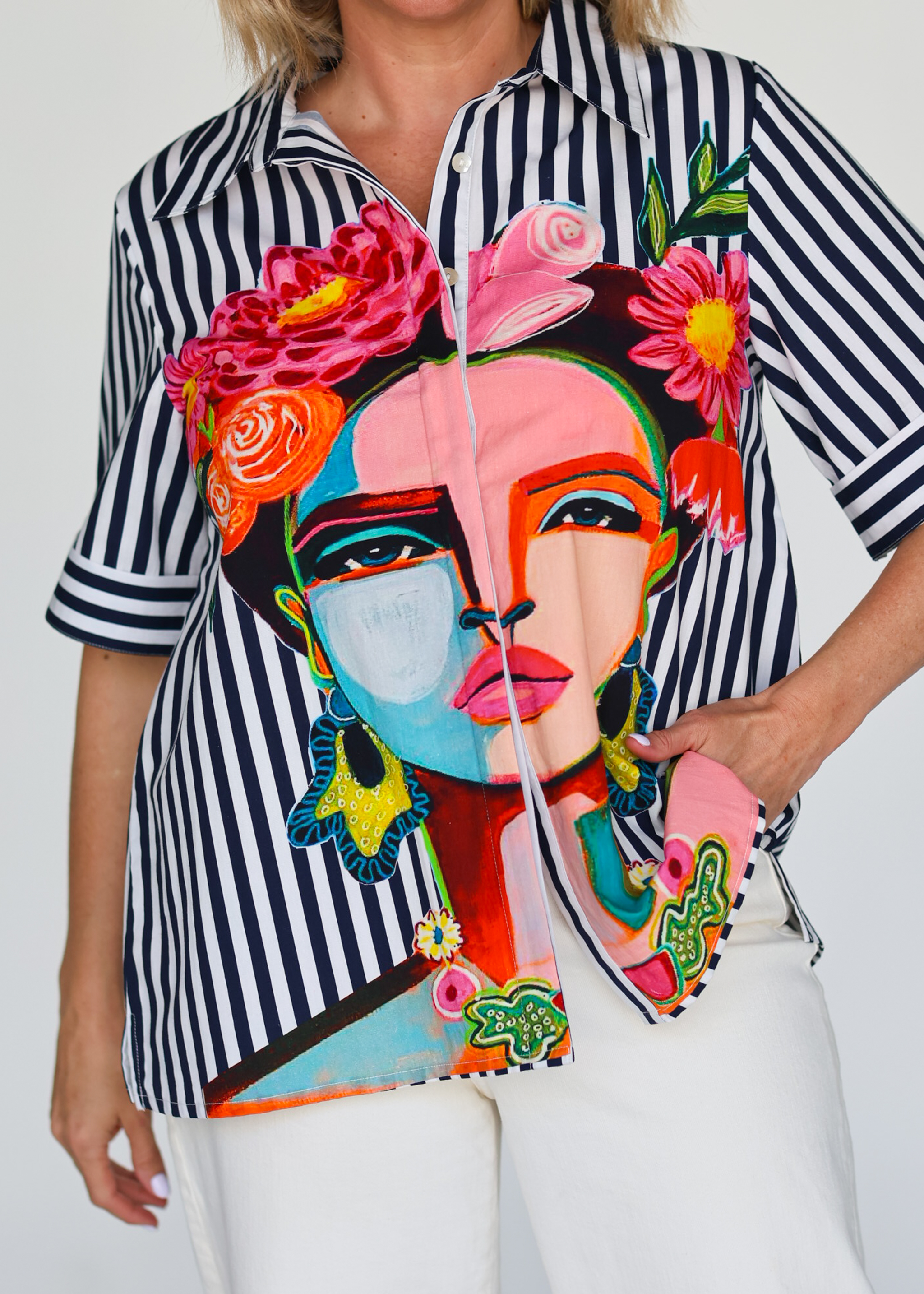 Frida Shirt Shortsleeve - Navy