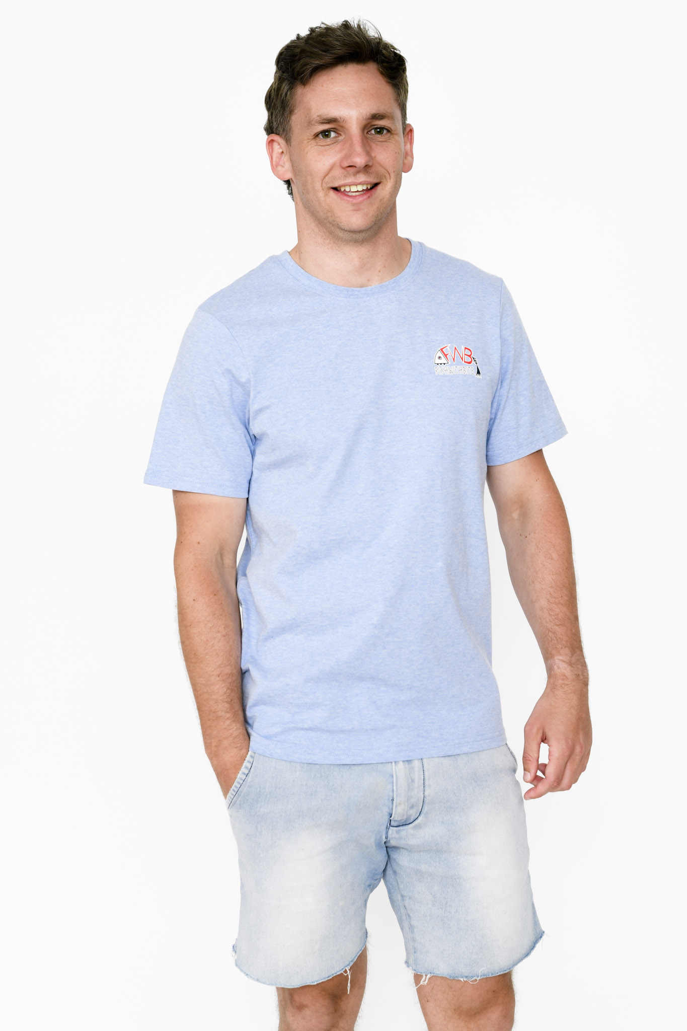 FWB Barry Tee - Light Blue Marle