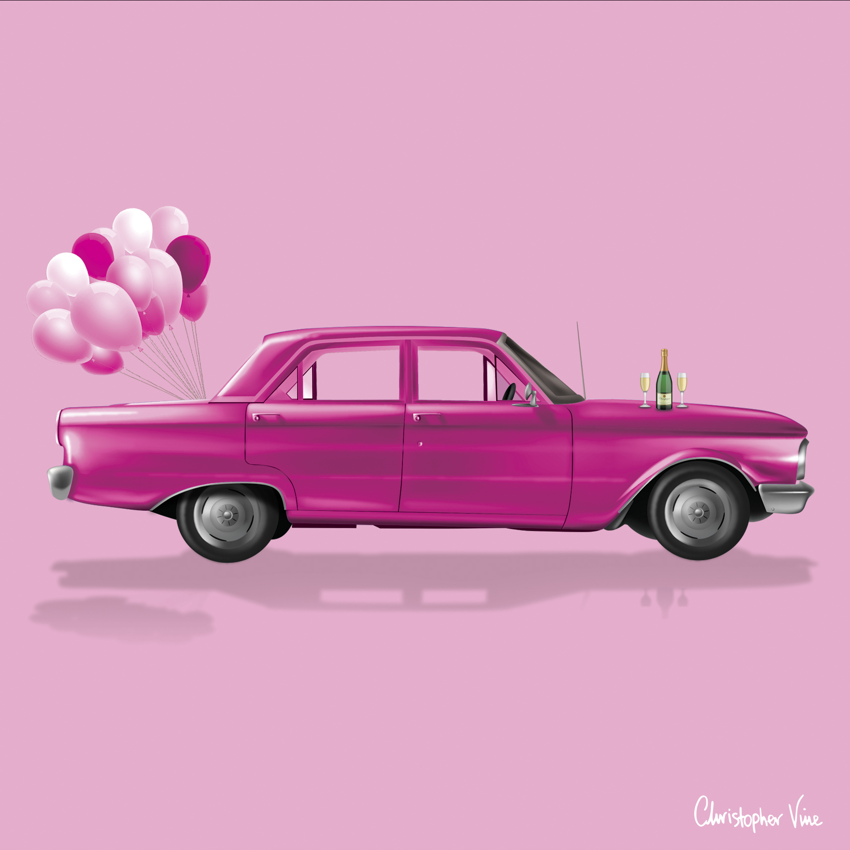 Pink Ford Falcon Greeting Card