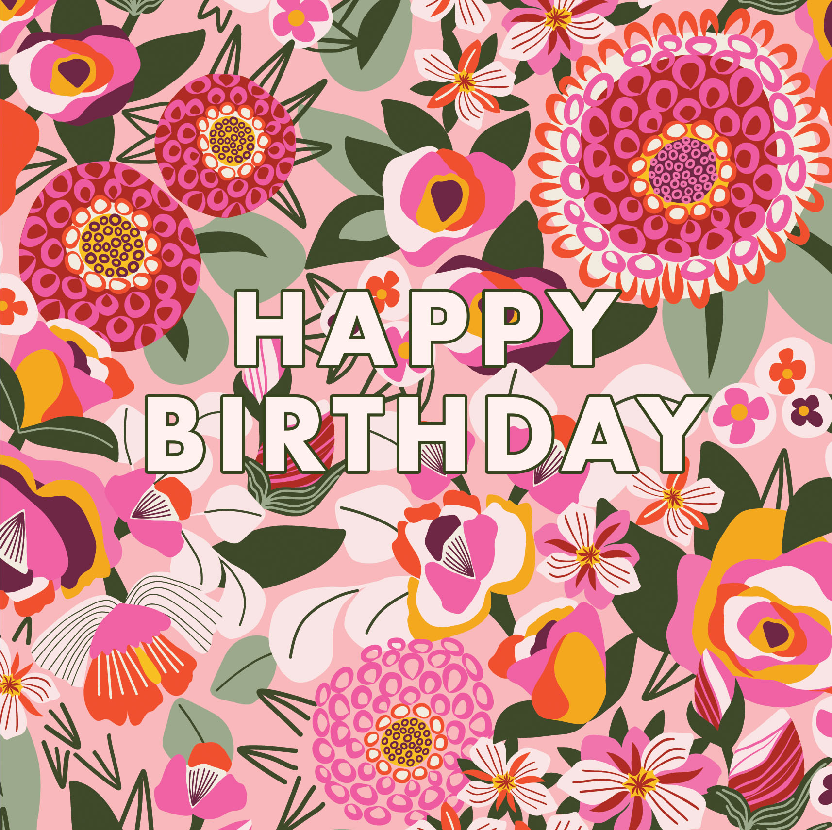 Lacey Blooms Birthday Greeting Card