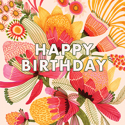 Wild Proteas Birthday Greeting Card