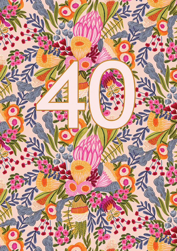 40th Birthday A4 Large Card