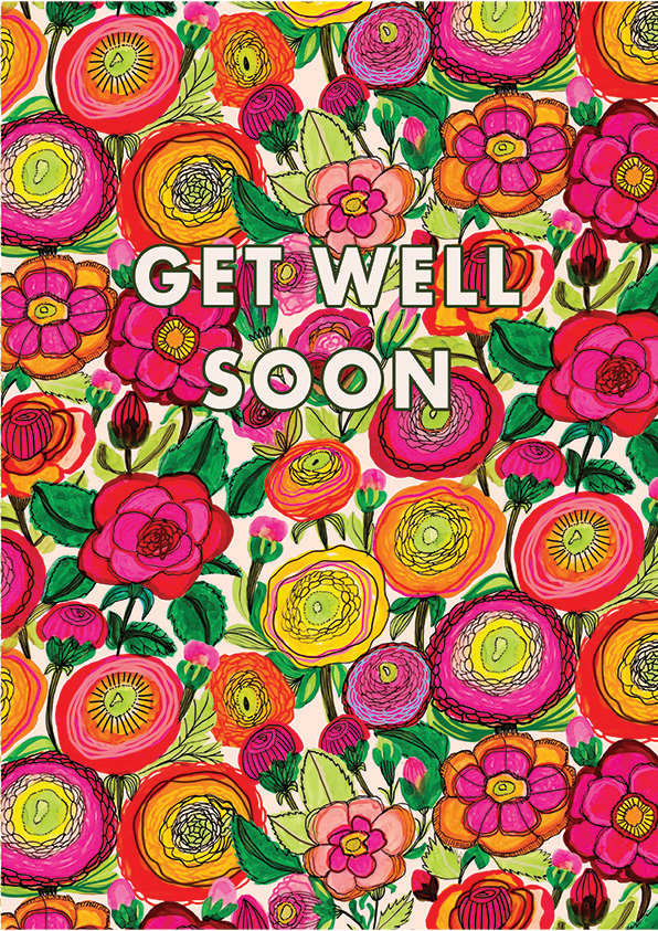 Get Well Soon Roses A4 Large Card