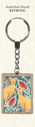 Kangaroos Wooden Keyring