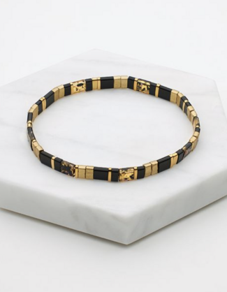 Tile Bracelet - Black/Brown