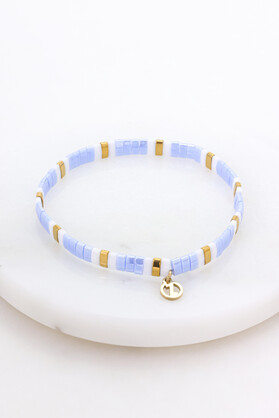 Tile Bracelet - Sky / Gold