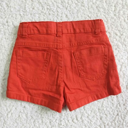 Red Ruffles Ripped Distressed Toddlers Kids Girls Denim Shorts