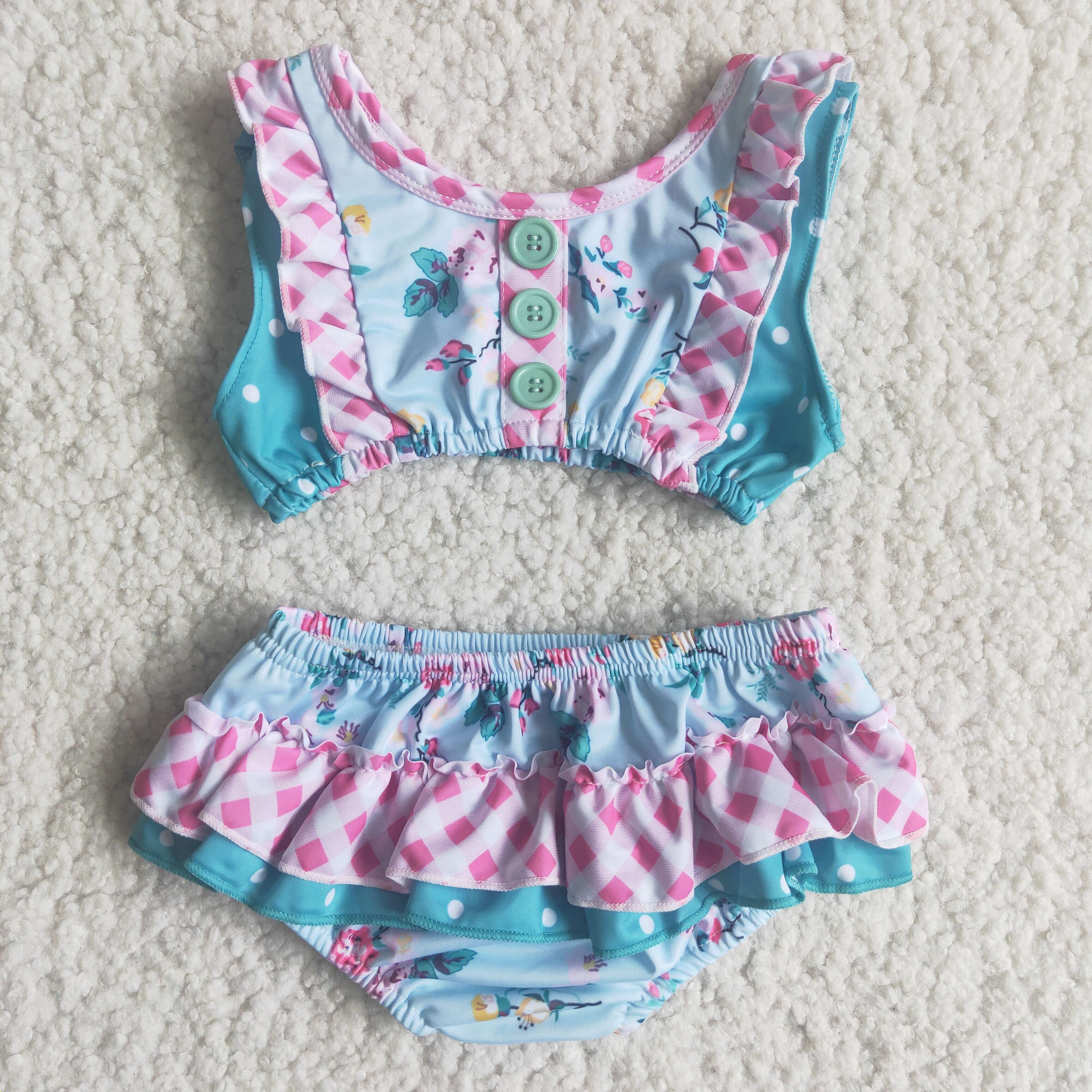 Game Among Us Purple Print Girl Swimsuit 2pcs kids clothing