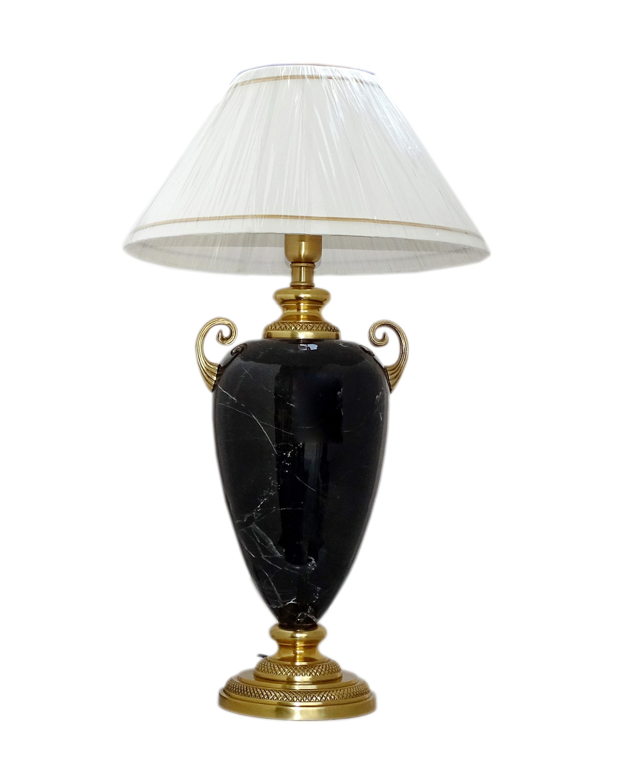 Brass & Aluminium Lamp with Side Handles 30"