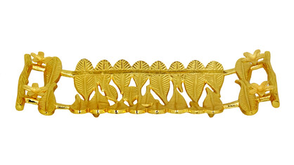 Gold Antique Rectangle Leaf Platter 14"