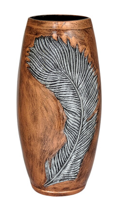 Aluminium Leaf Flower Vase 15" (Gold & Silver)