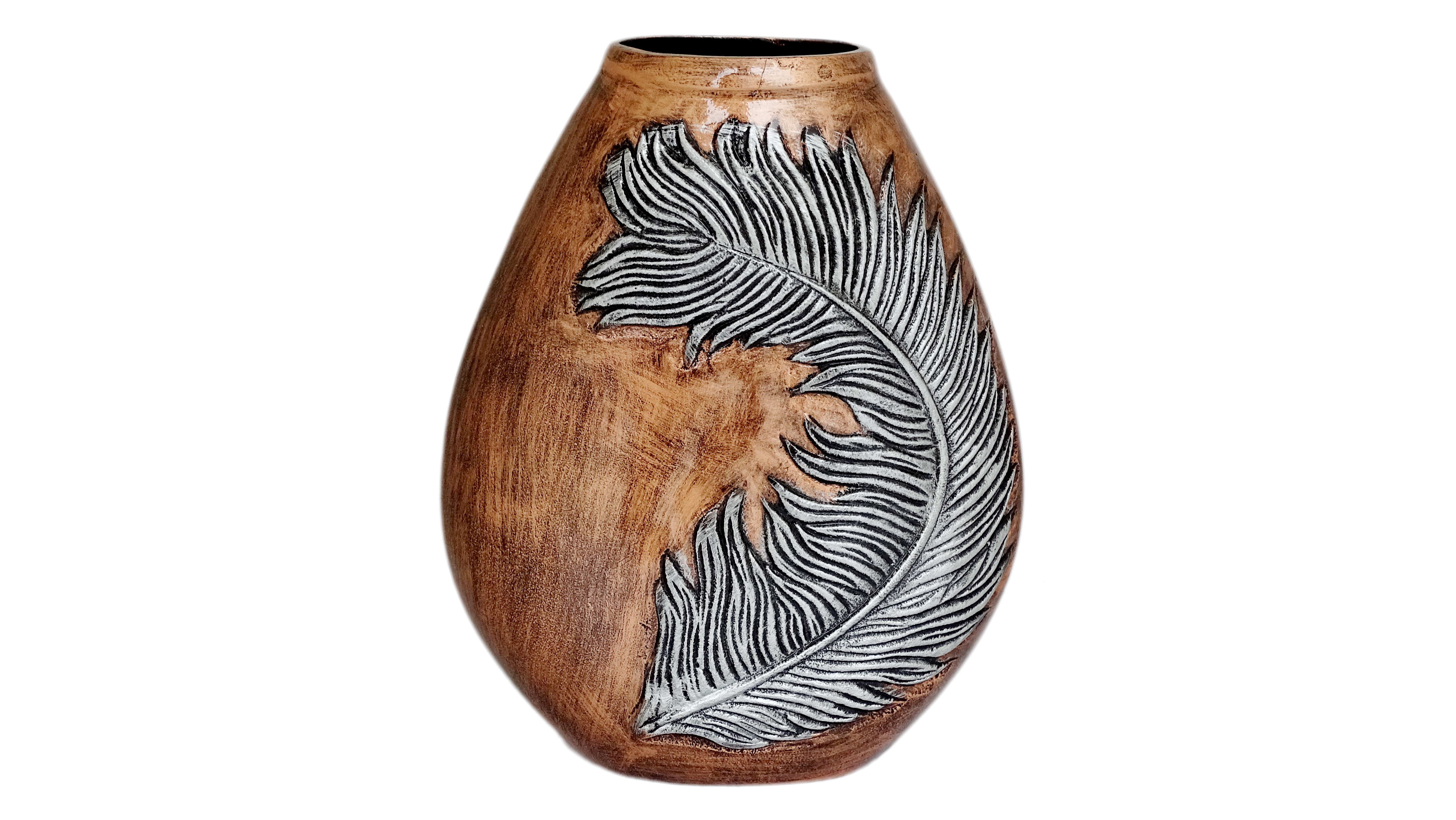 Aluminium Leaf Flower Vase 12" (Gold & Silver)