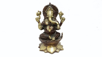 Brass Ganesh Staue 8"