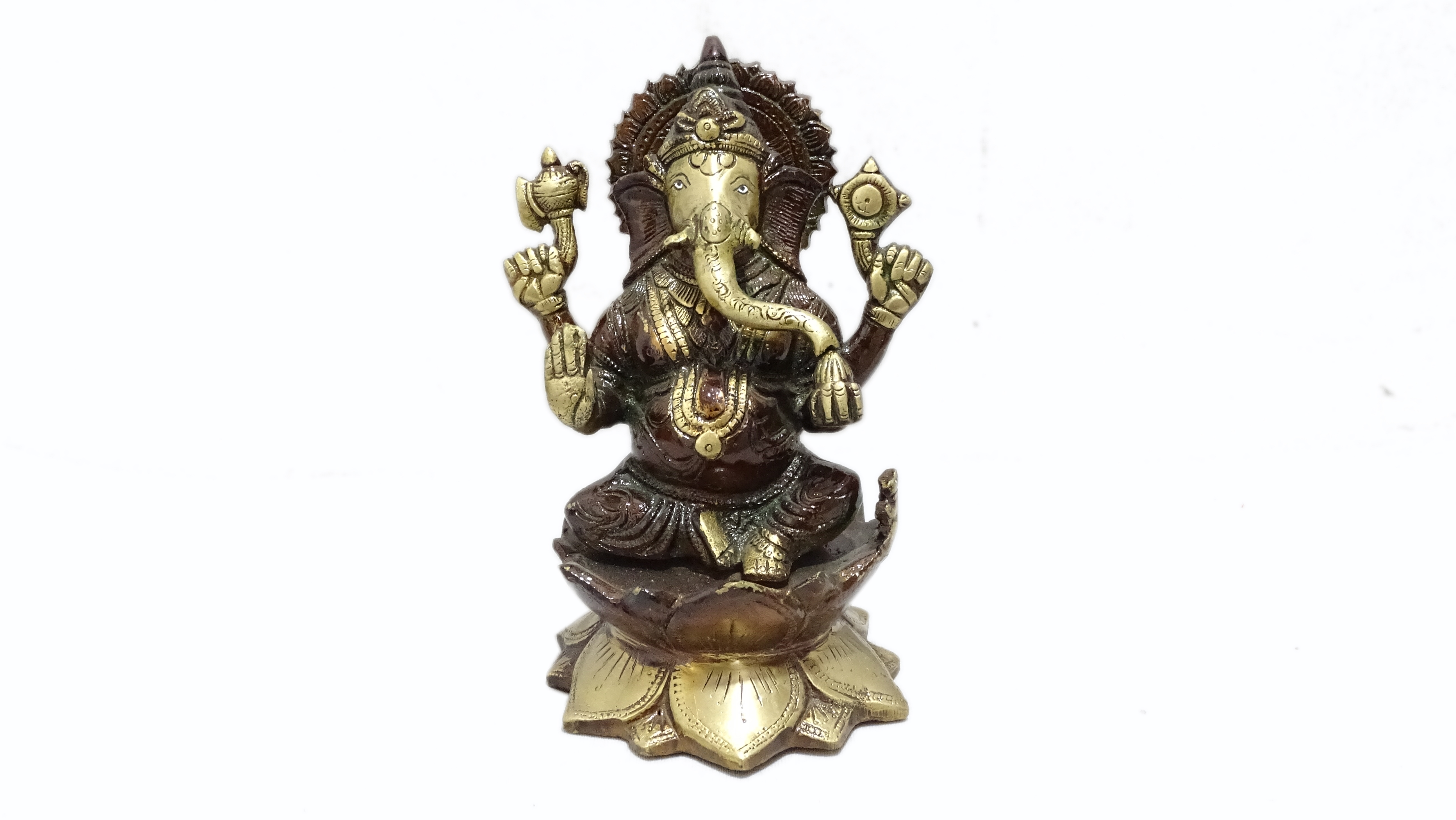 Brass Ganesh Staue 8"