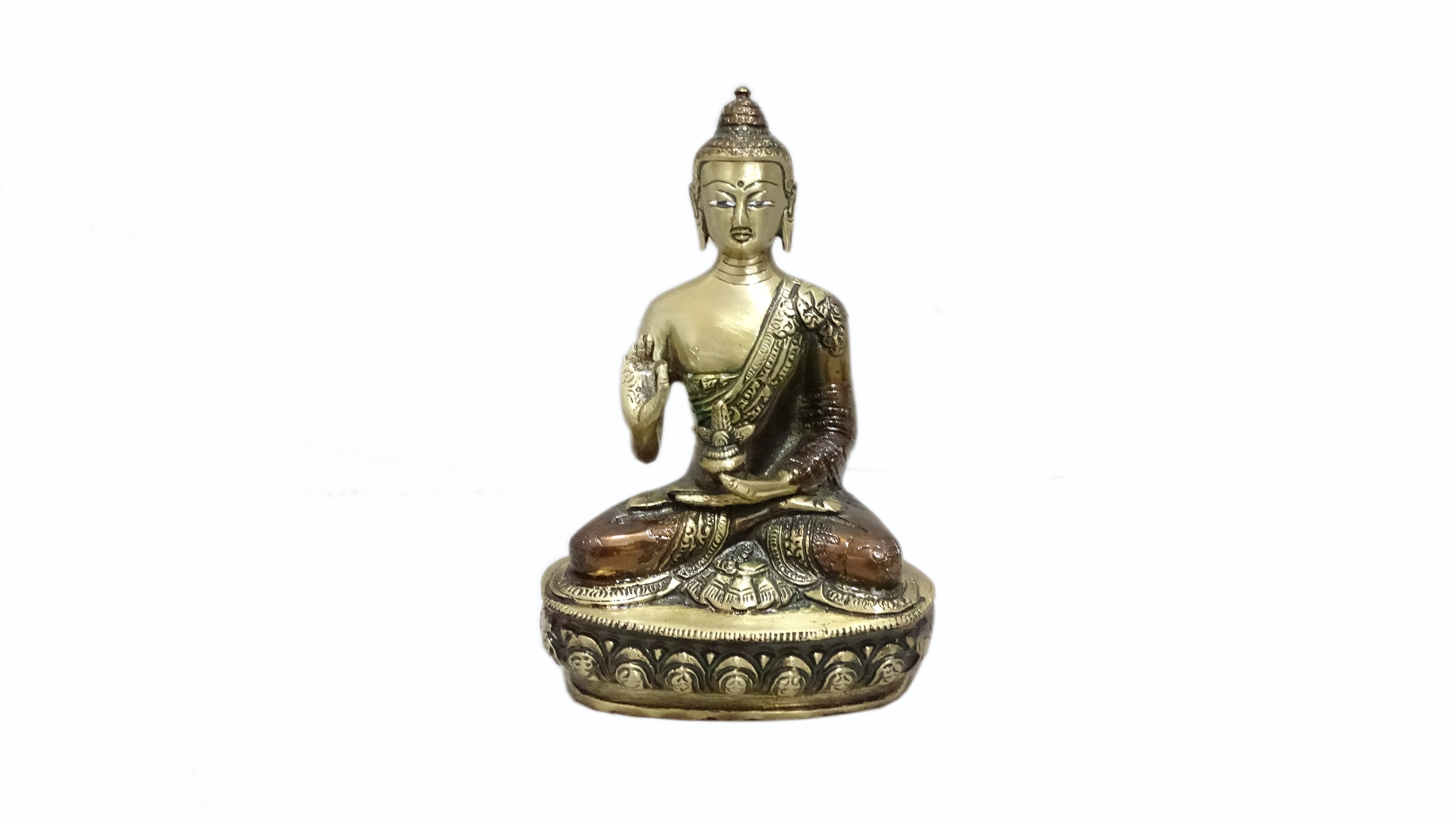 Brass Buddha Statue 8"