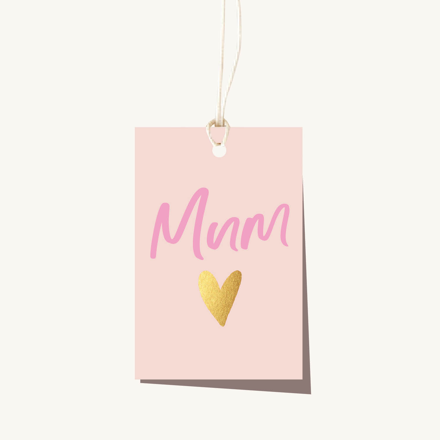 Mum Gold Heart Gift Tag