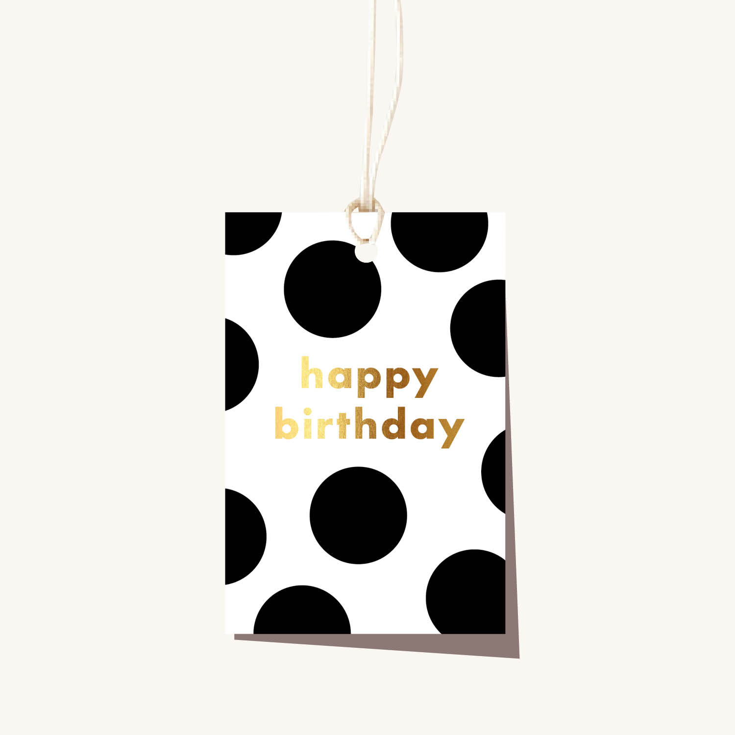 Spots Black Birthday Gift Tag