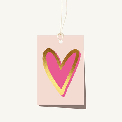Painty Neon Heart Gift Tag