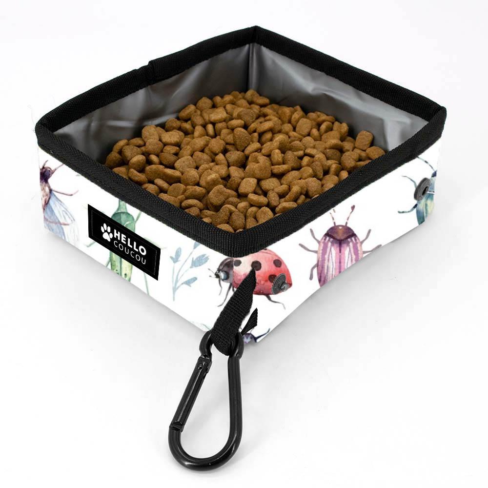 BUG OUT & ABOUT - Portable Dog - Cat Water Food Bowl TRAVEL or WALK Collapsible