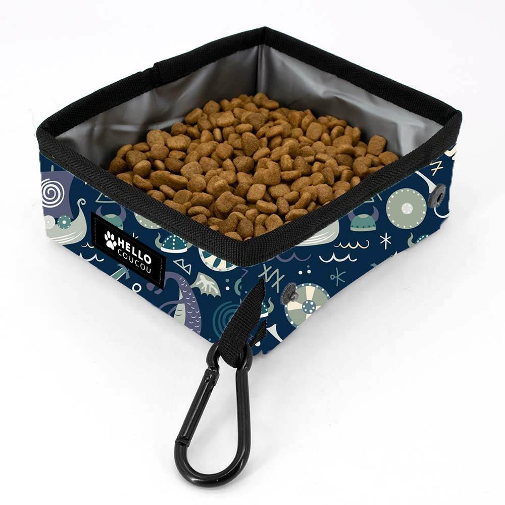 PAWFECT VIKING - Portable Dog - Cat Water Food Bowl TRAVEL or WALK Collapsible