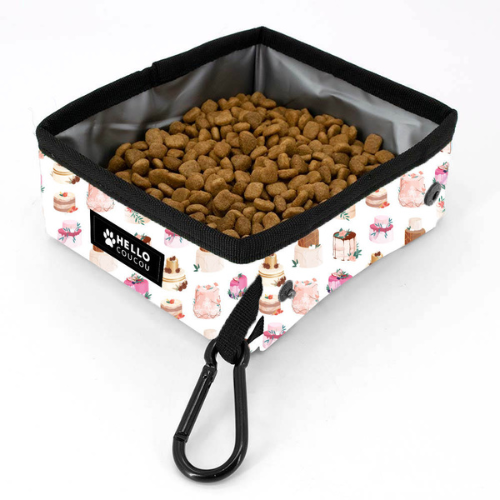 Wedding Cake - Portable Dog - Cat Water Food Bowl TRAVEL or WALK Collapsible
