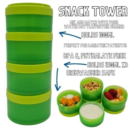 Wholesale Snack Tower GREEN 4 Tier Snack Bariatric Protein Powder Tub Diet  Portion Control - Hello Coucou - Fieldfolio