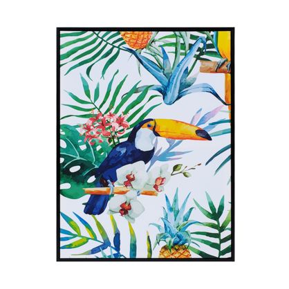 TOUCAN TROPICAL PRINT BLACK FRAME