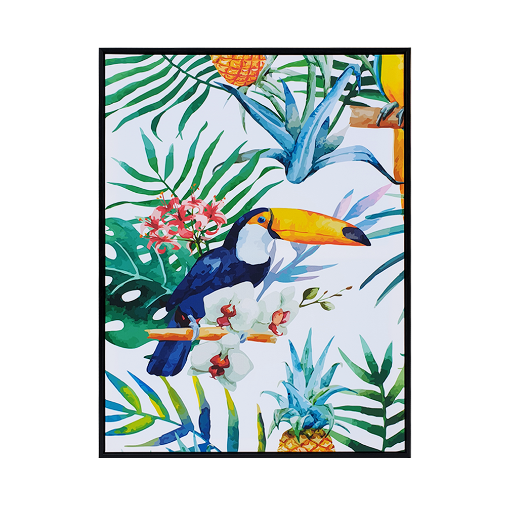 TOUCAN TROPICAL PRINT BLACK FRAME
