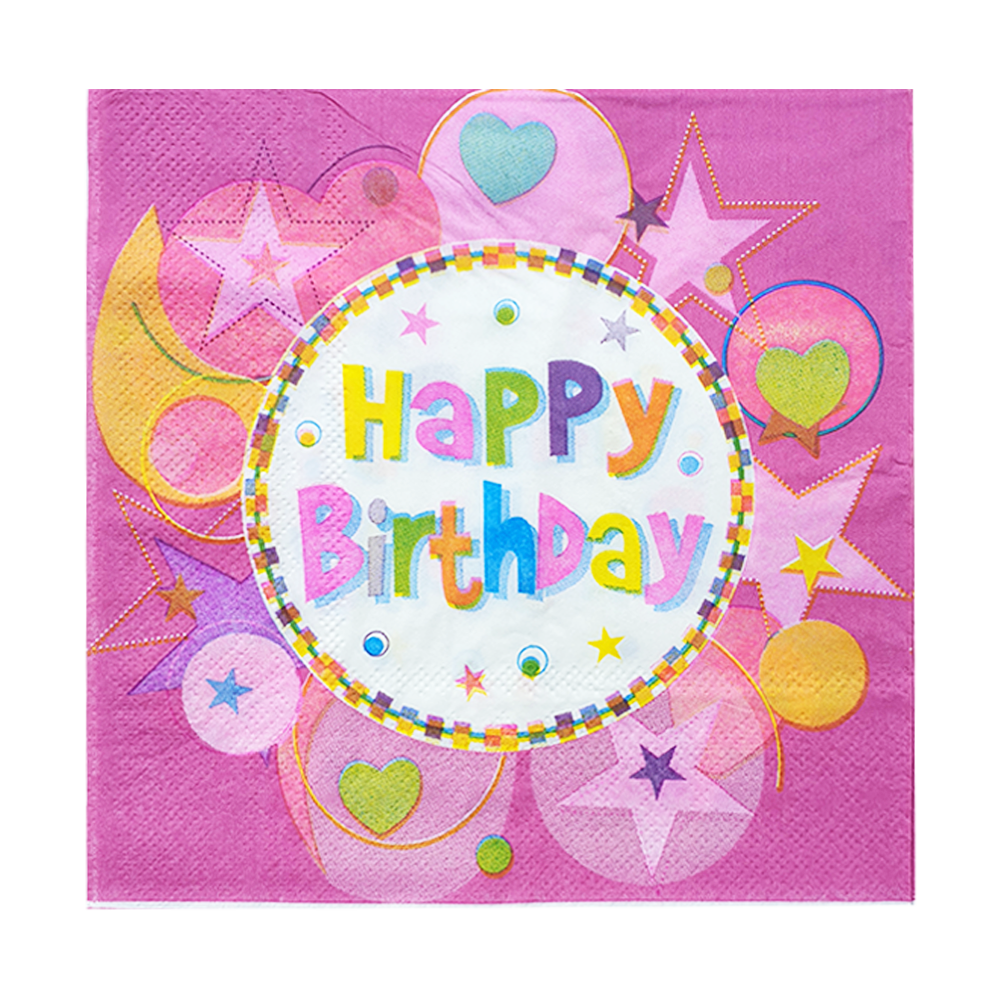 Wholesale HAPPY BIRTHDAY PINK SERVIETTES Urban Nest Living Fieldfolio
