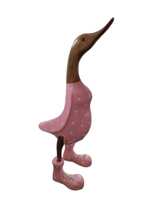 PAINTED PINK SPOTTED DUCK MED 35CM