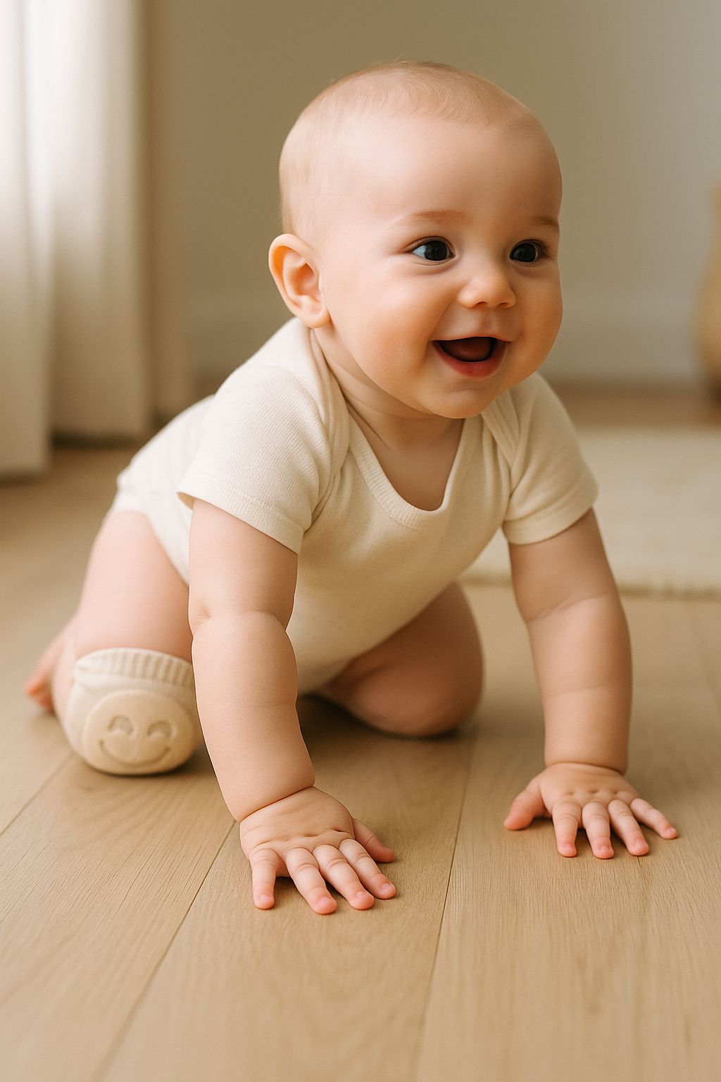Baby Crawler Knee Socks with Anti-Slip Knee Pads - 6-18 month old babies - Comfortable and Stretchy Located in Melbourne