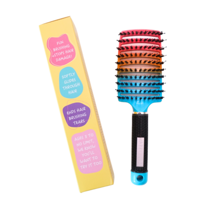 Detangling Wide Paddle Comb Hair Brush - Pink/ Blue