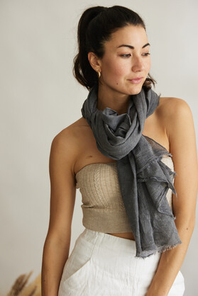 Scarf ~ French Riviera ~ Charcoal Grey