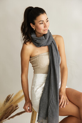 Scarf ~ French Riviera ~ Charcoal Grey