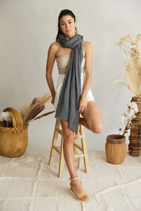 Scarf ~ French Riviera ~ Charcoal Grey