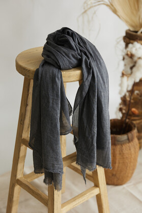 Scarf ~ French Riviera ~ Charcoal Grey