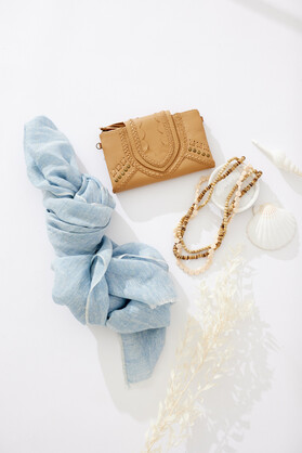Marseille Linen Scarf - Light Blue
