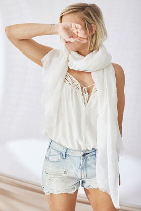 Marseille Linen Scarf - White