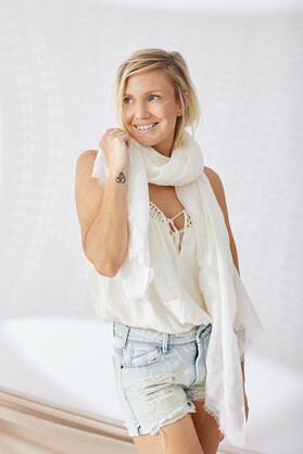 Marseille Linen Scarf - White