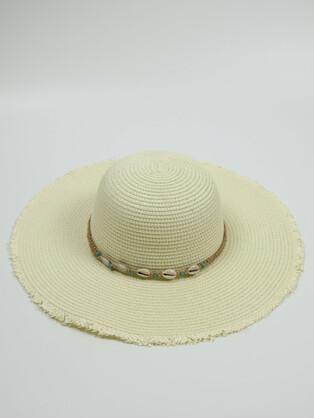 Floppy Cowrie Shell Sun Hat - Seychelles - Ivory