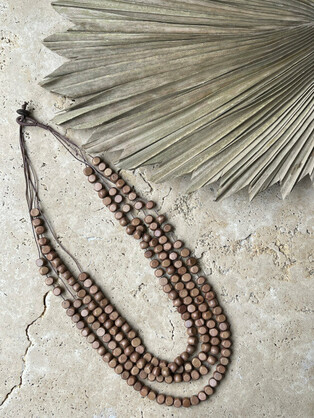 Timber Bead Necklace - Kailua - Hazelnut