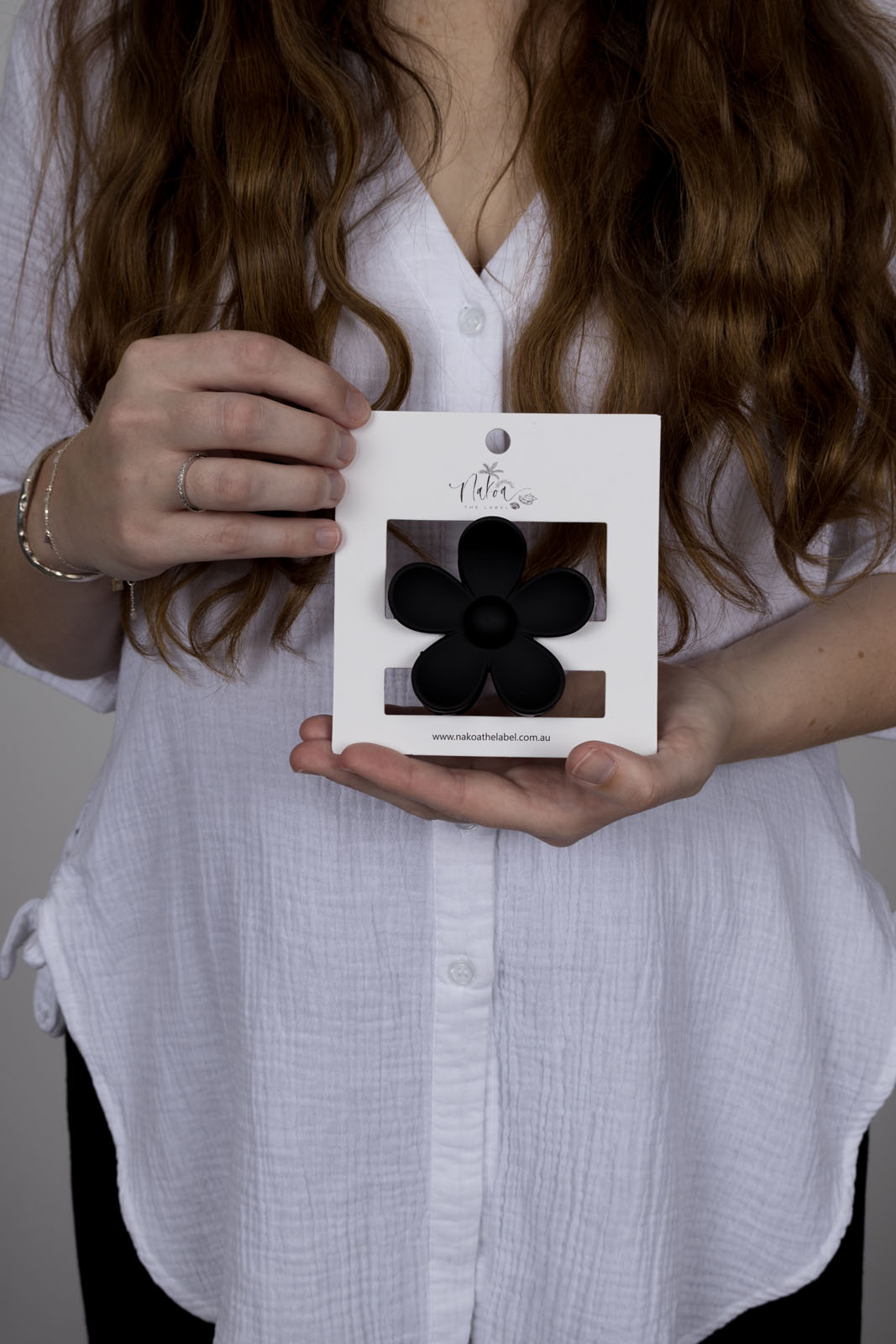 Claw Clip -- Flower - Black