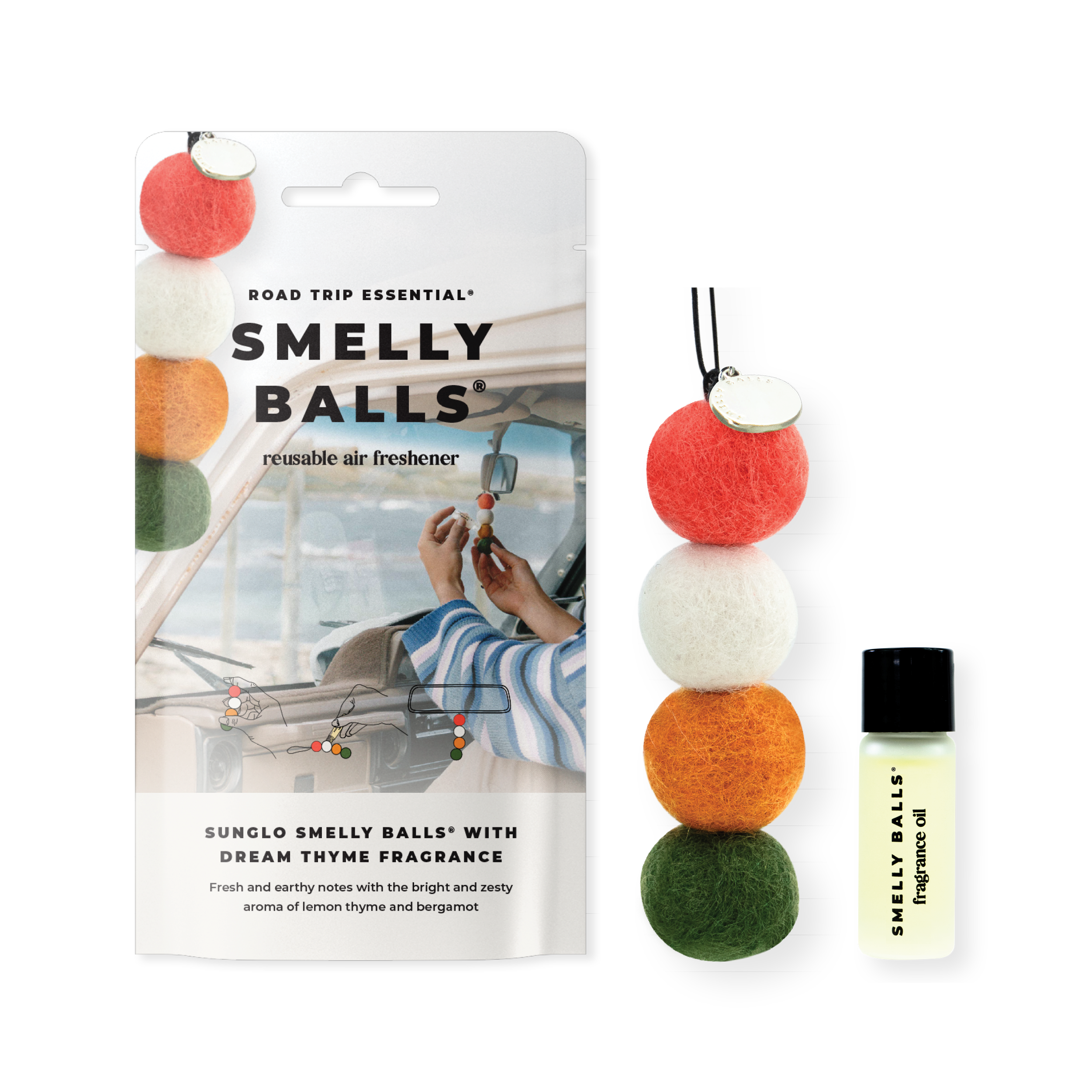 Auto Smelly Balls Sunglo - Dream Thyme 5ml Set - Pouch