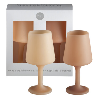 wheat + oat swepp silicone unbreakable wine glasses