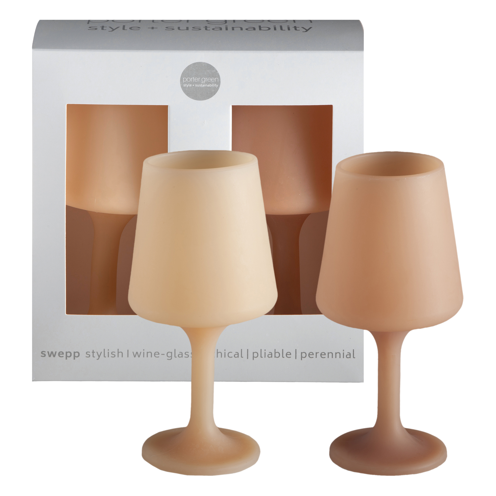 wheat + oat swepp silicone unbreakable wine glasses