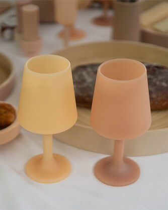 wheat + oat swepp silicone unbreakable wine glasses