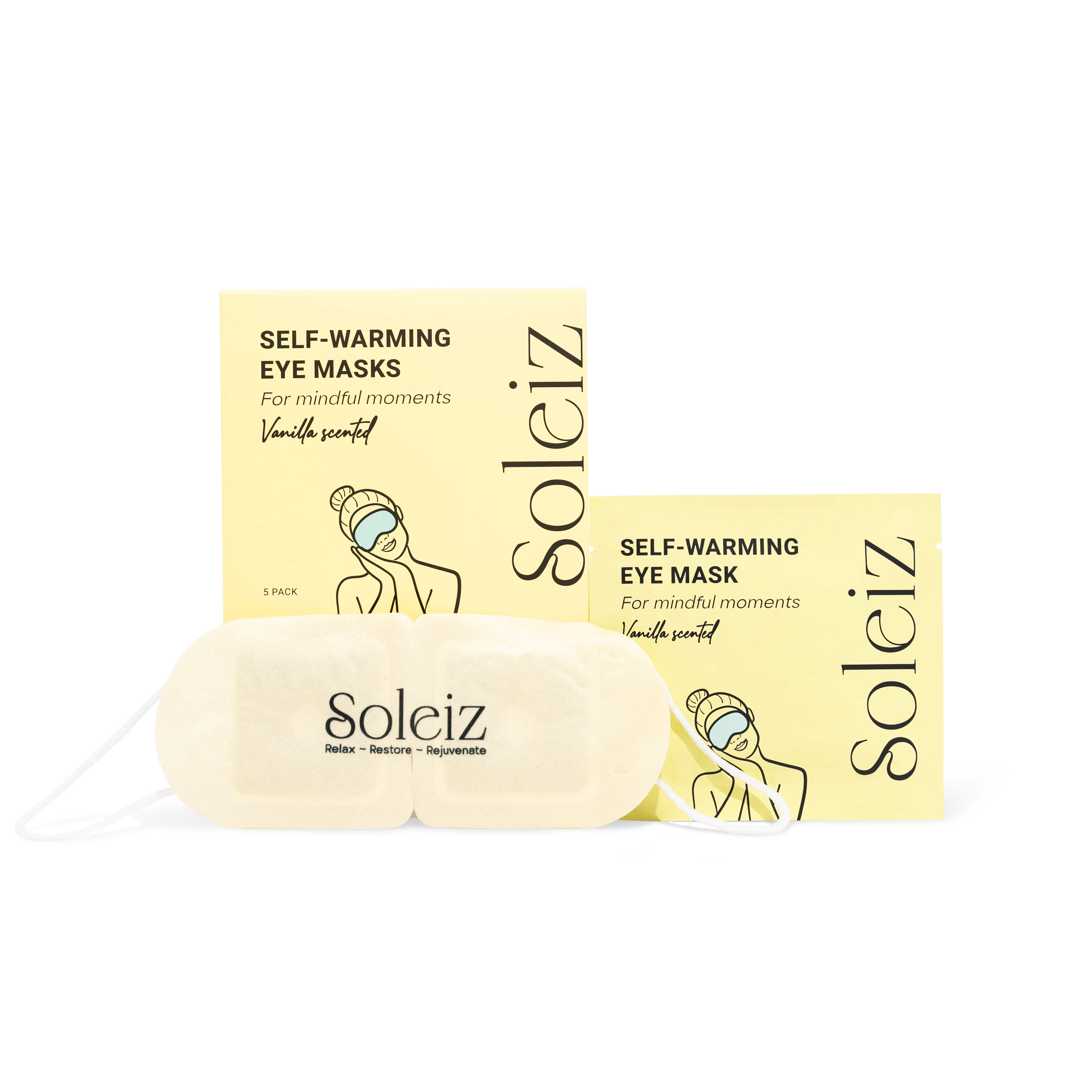 Soleiz - Vanilla Scented Self-Warming Eye Mask (5 Pack)