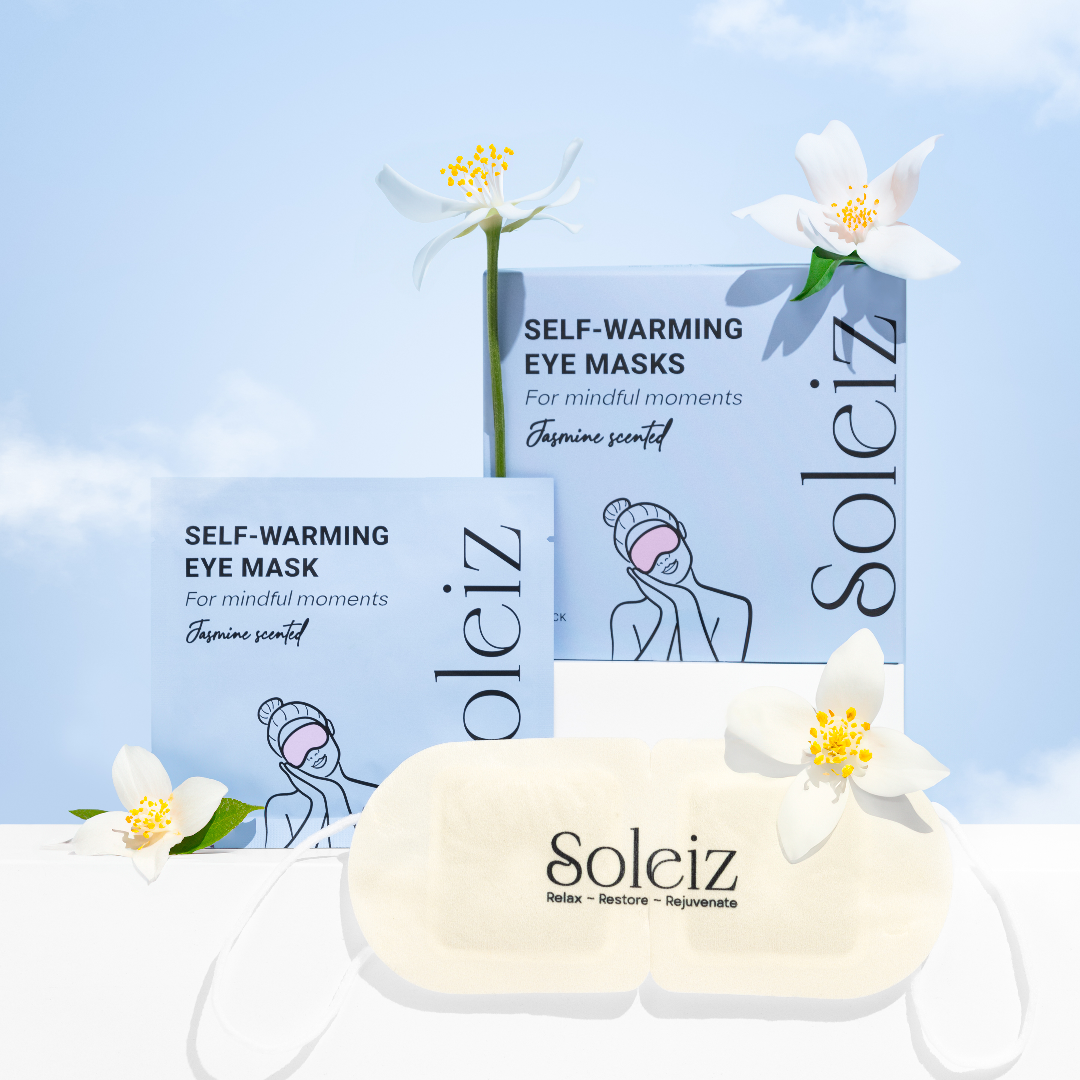 Soleiz - Jasmine Scented Self-Warming Eye Mask (5 Pack)