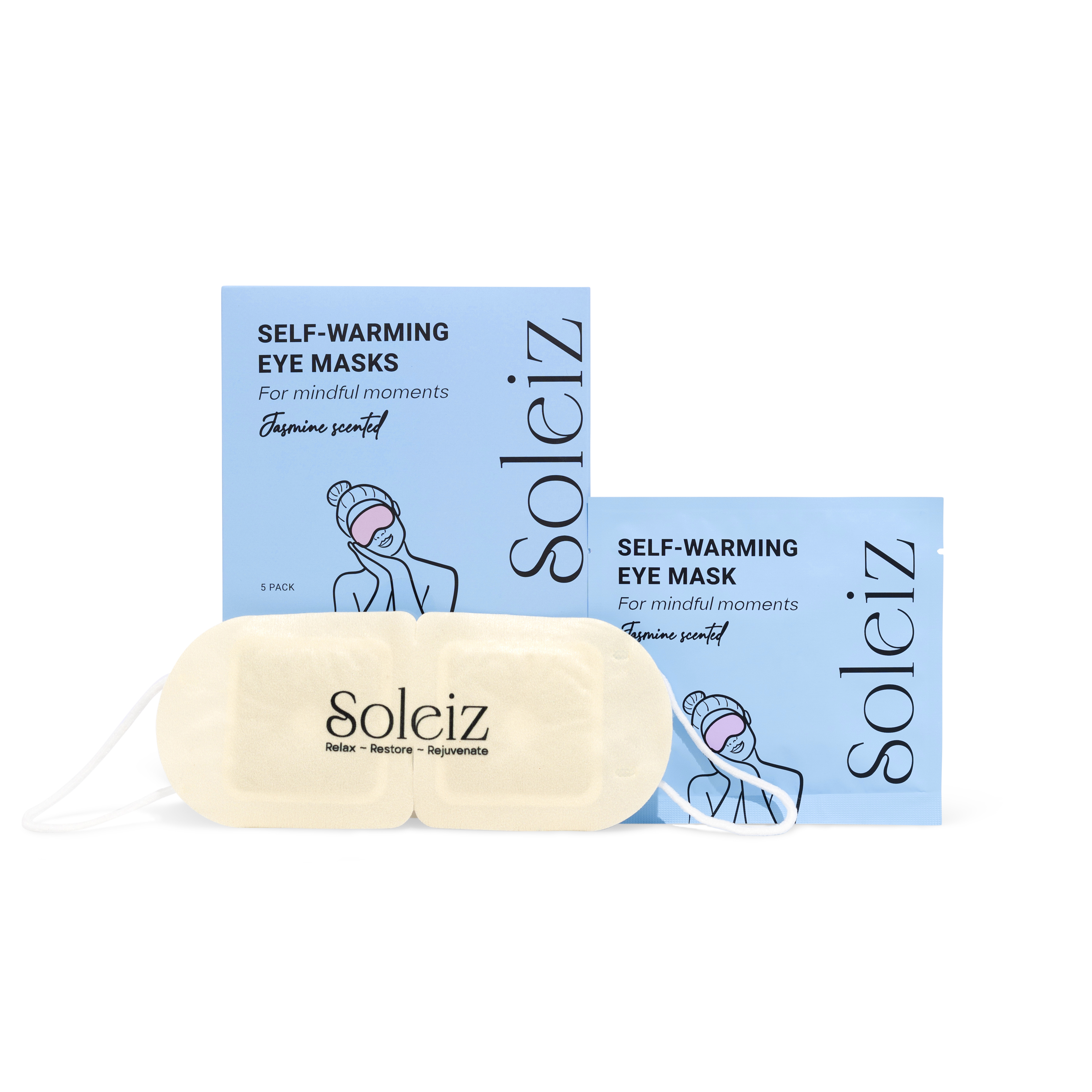Soleiz - Jasmine Scented Self-Warming Eye Mask (5 Pack)