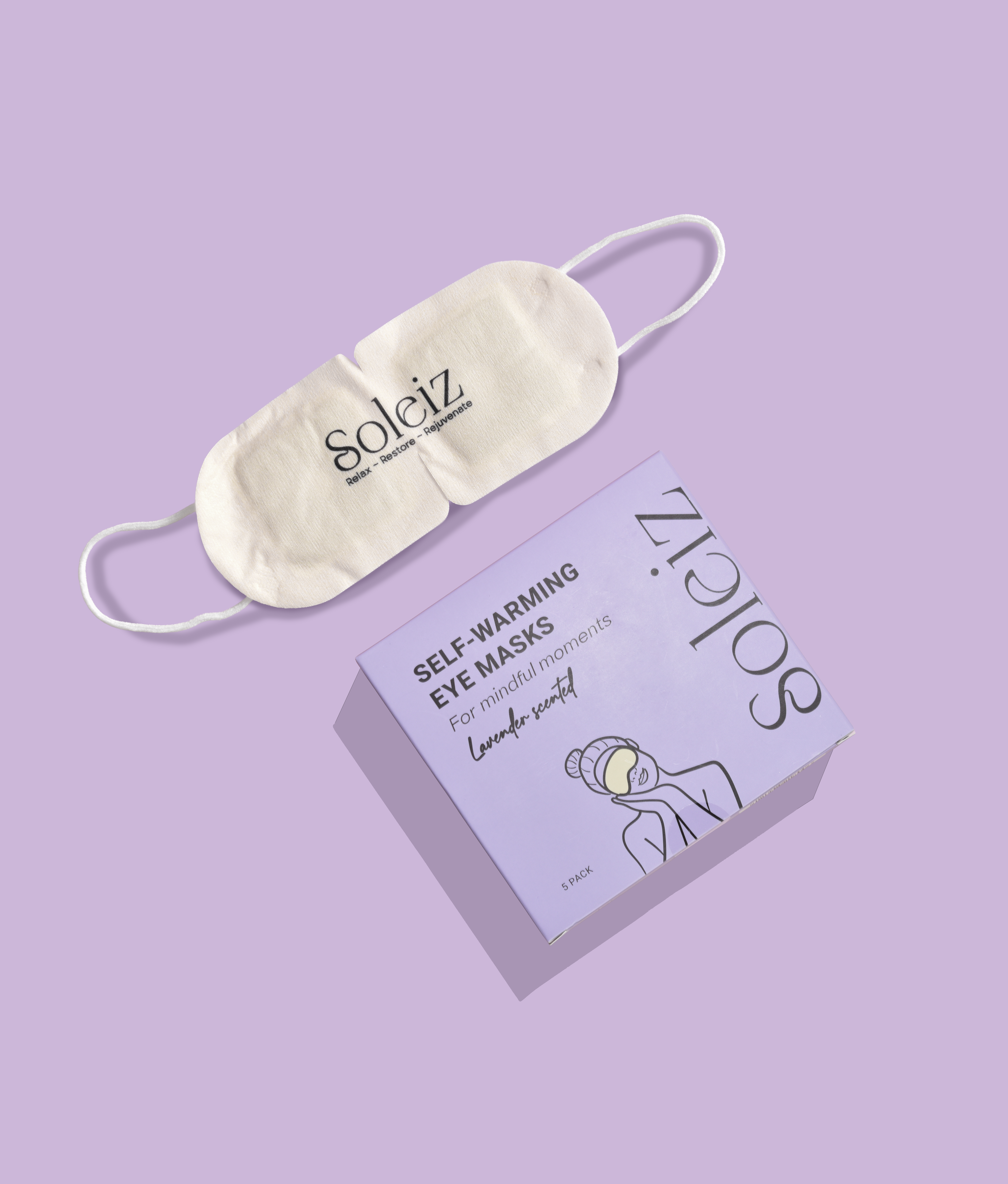 Soleiz - Lavender Scented Self-Warming Eye Mask (5 Pack)